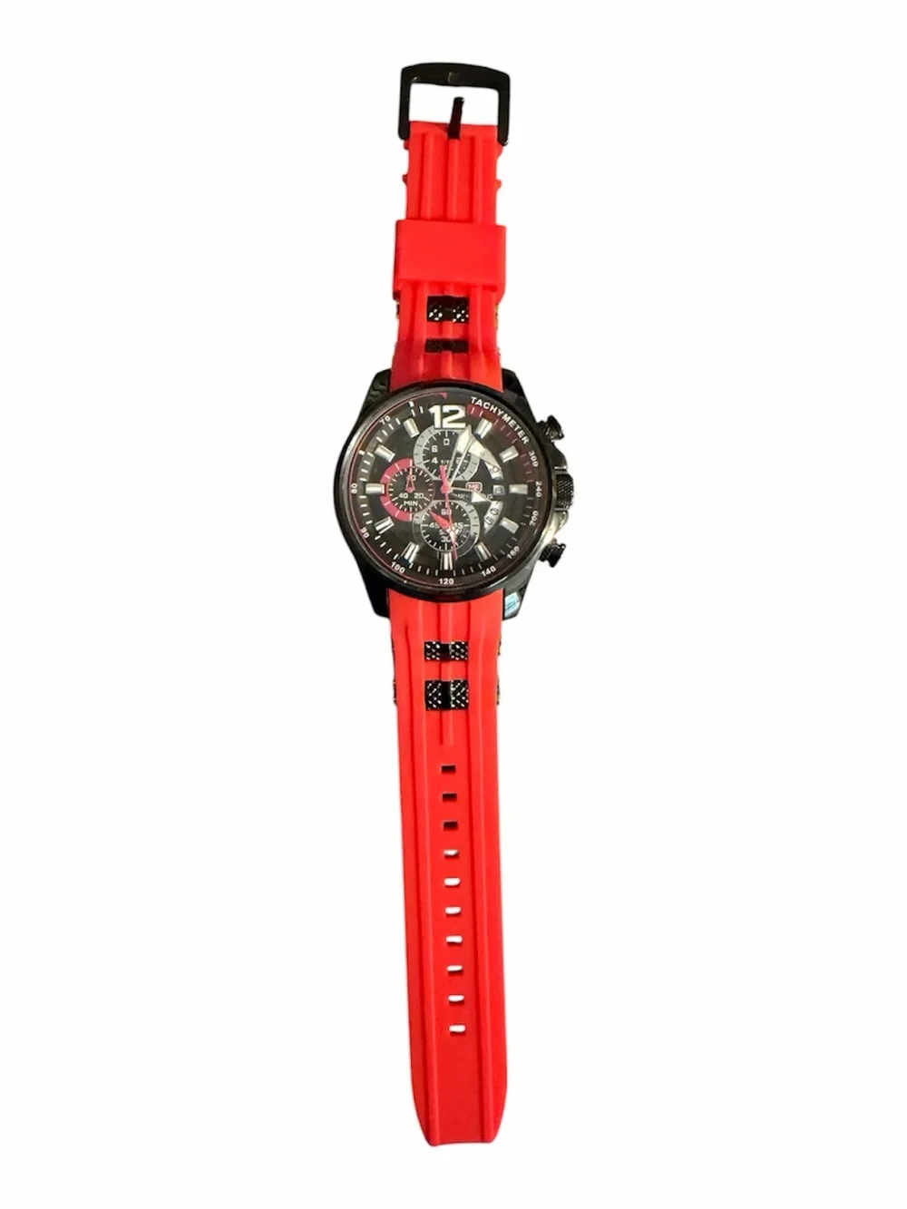 Mini Focus Watch Red Resin Band NEW BATTERY Working